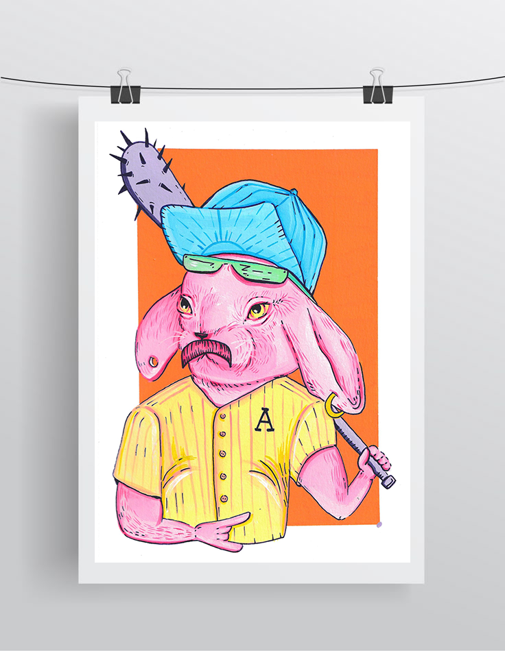 Pink Bunny Print