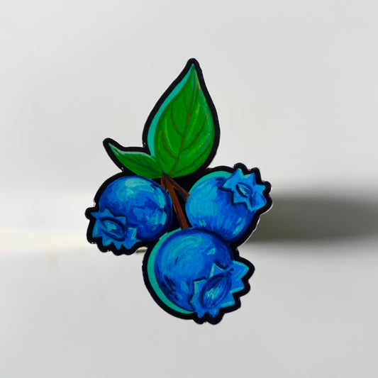 Blueberries Die Cut Sticker 2"x3"