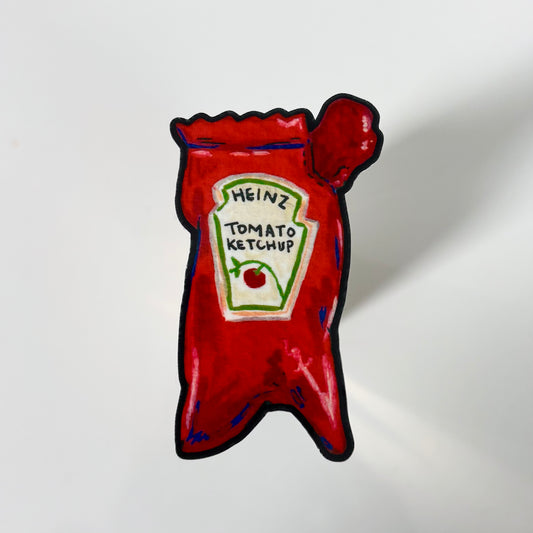 Ketchup Die Cut Sticker 3"x2"