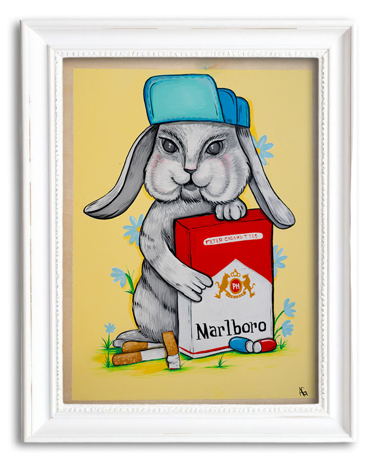 Smoking Bunny Print